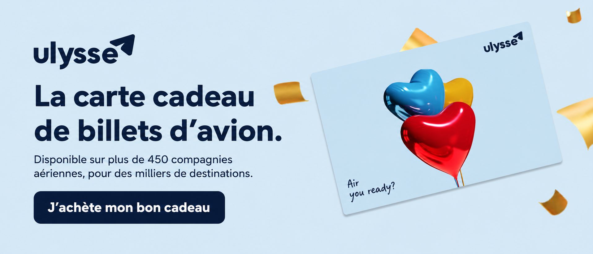 Carte cadeau pour acheter un billet d’avion