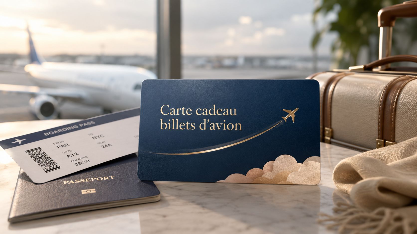 Carte cadeau pour acheter un billet d’avion